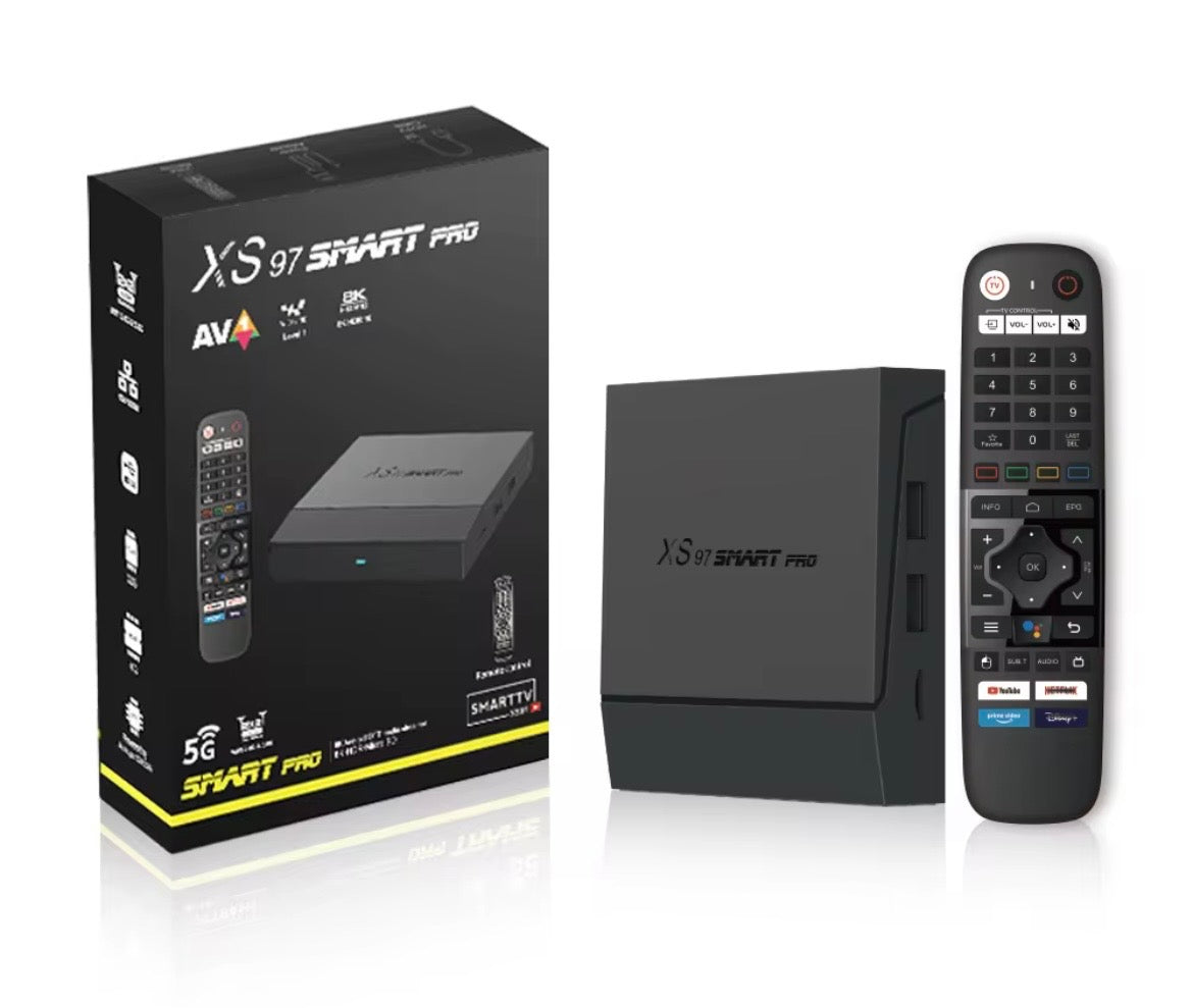XS97 Smart Pro 64GB 4K Android TV Box + afstandsbediening